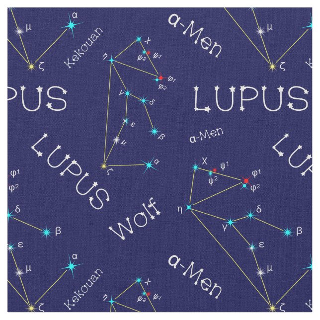 Södra Hemisphere Constellation Lupus Tyg (Närbild)
