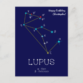 Södra Hemisphere Constellation Lupus Vykort