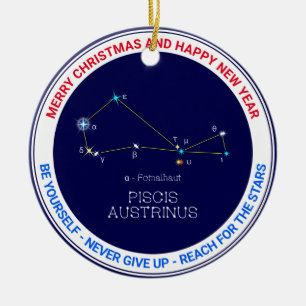 Södra hemisphere Constellation Piscis Austrinus Julgransprydnad Keramik