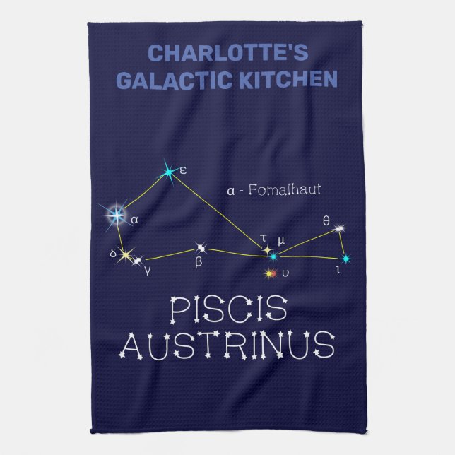 Södra hemisphere Constellation Piscis Austrinus Kökshandduk (Vertikal)
