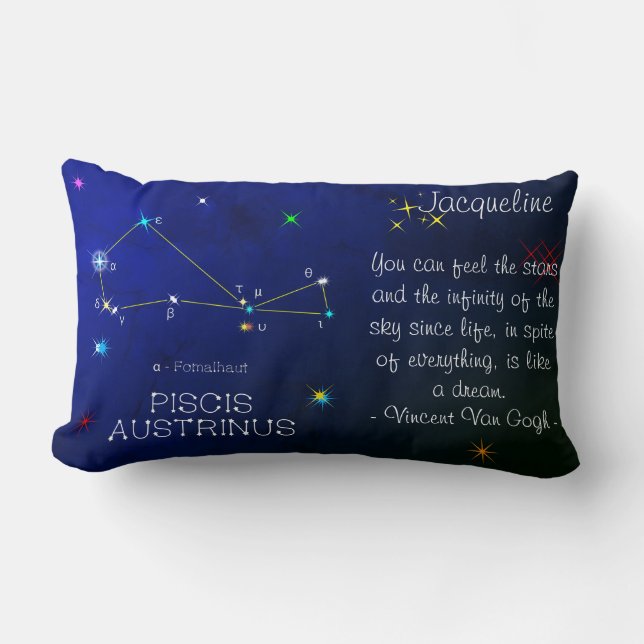 Södra hemisphere Constellation Piscis Austrinus Lumbarkudde (Framsida)