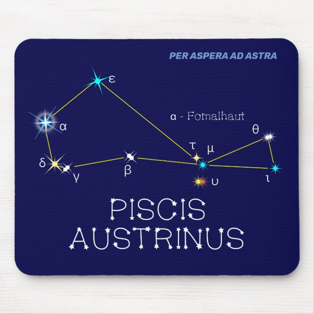Södra hemisphere Constellation Piscis Austrinus Musmatta (Framsidan)