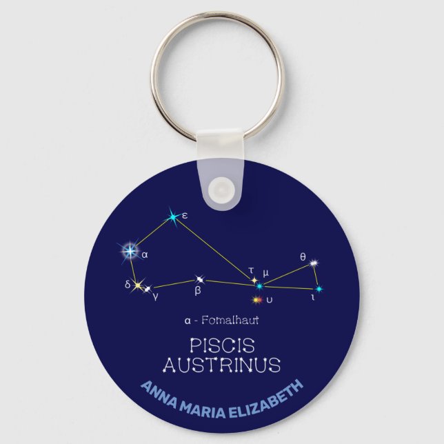Södra hemisphere Constellation Piscis Austrinus Nyckelring (Framsida)