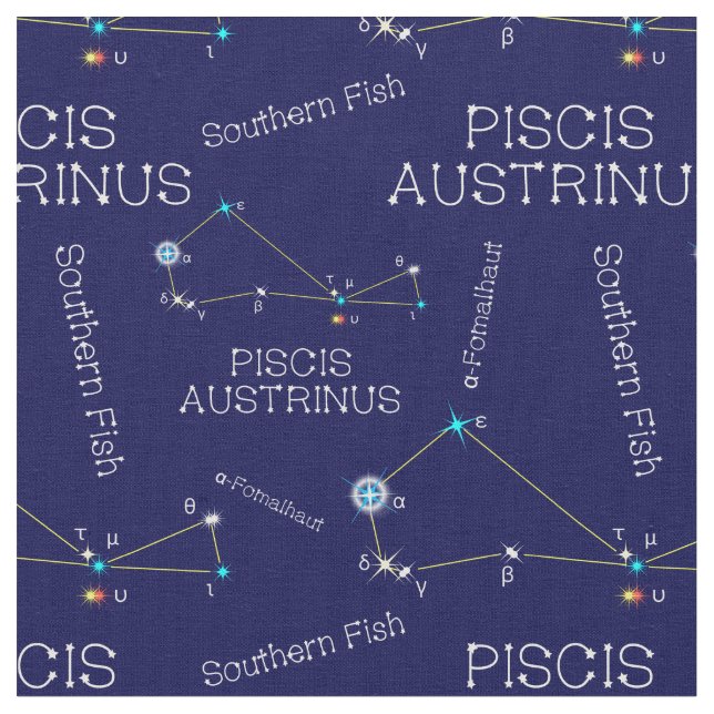 Södra hemisphere Constellation Piscis Austrinus Tyg (Närbild)