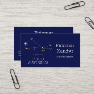 Södra hemisphere Constellation Piscis Austrinus Visitkort