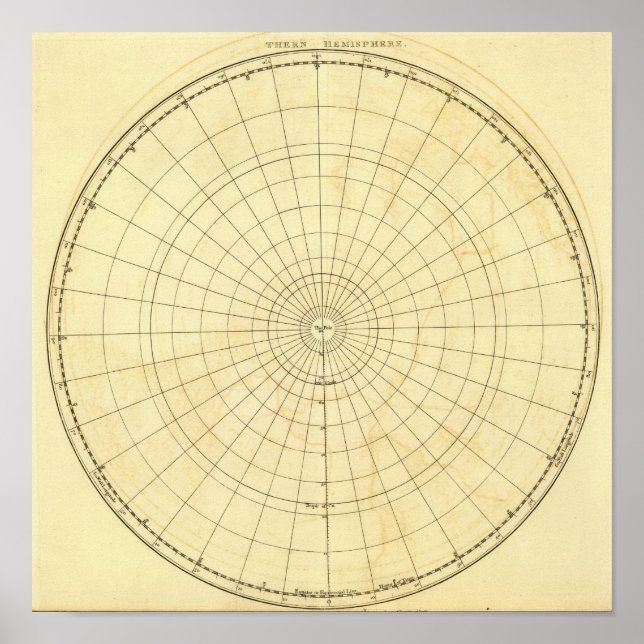 Södra Hemisphere-kontur Poster (Framsidan)