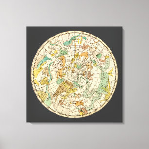 Södra Himlar-stjärndiagram och konstellationer Kar Canvastryck