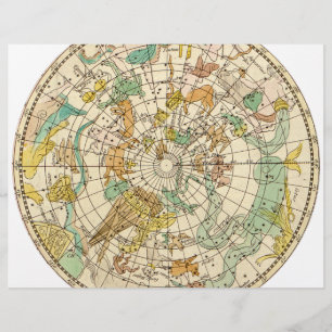 Södra Himlar-stjärndiagram och konstellationer Kar Reklamblad