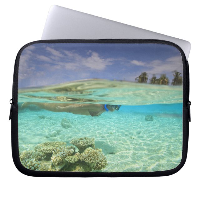 Södra Huvadhoo-atollen, södra Maldiverna, Indiska  Laptop Sleeve (Framsidan)