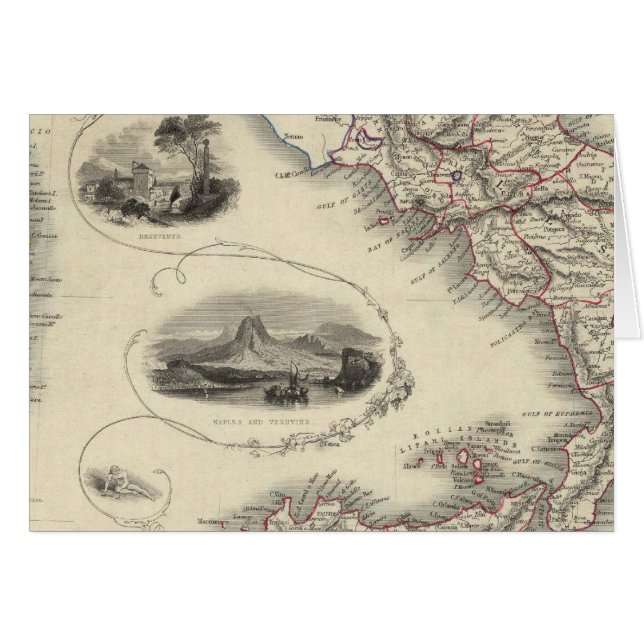 Södra Italien 3 Hälsningskort (Framsidan Horizontal)
