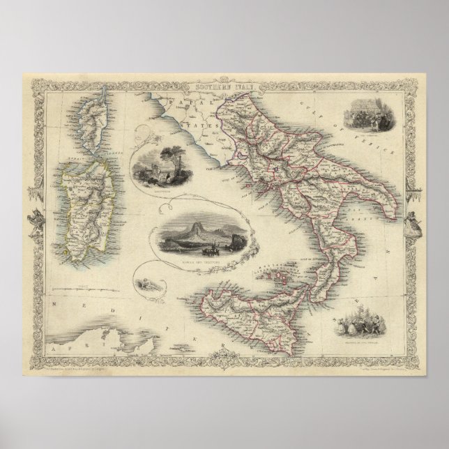 Södra Italien 5 Poster (Framsidan)
