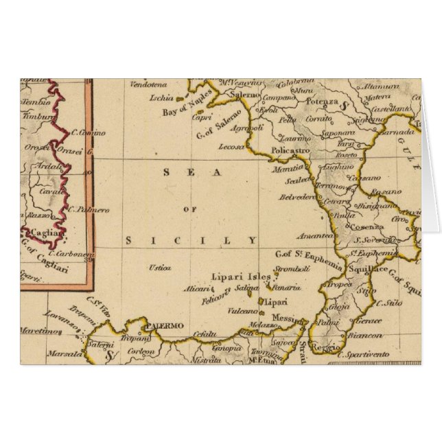 Södra Italien Hälsningskort (Framsidan Horizontal)