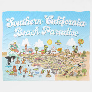 Södra Kalifornien Beach Paradise Fleece Blanket
