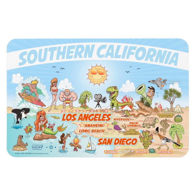 Södra Kalifornien Beach Paradise Magnet (Horisontell)