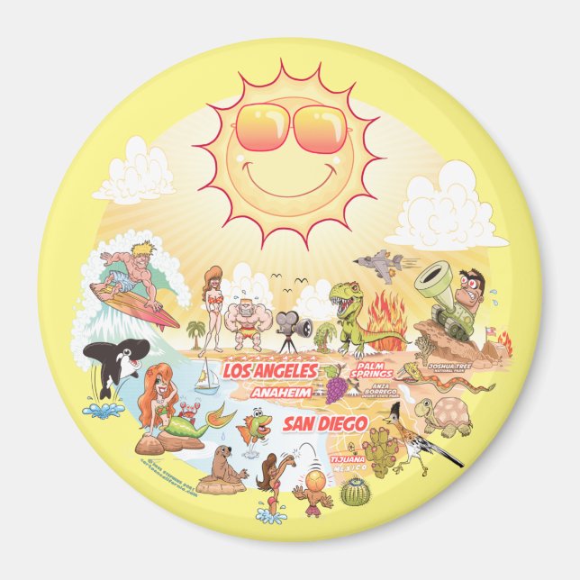Södra Kalifornien Beach Paradise Magnet (Framsidan)