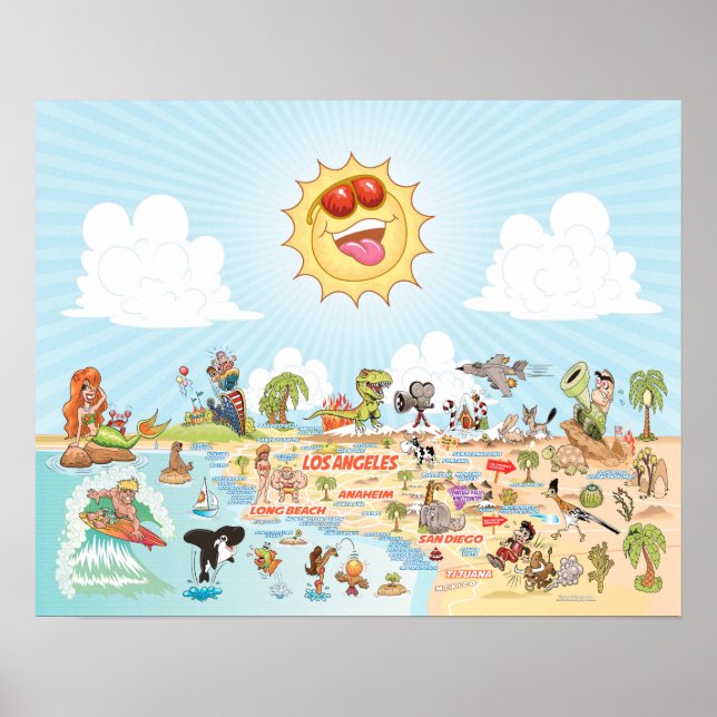 Södra Kalifornien Blå himmel Poster (Framsidan)