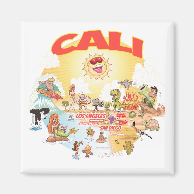 Södra Kalifornien CALI Magnet (Framsidan)