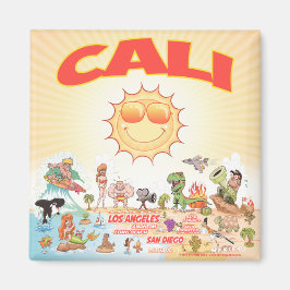 Södra Kalifornien Cali Tecknad Magnet