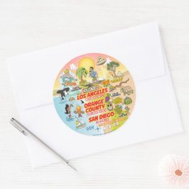 Södra Kalifornien Classic Round Sticker Runt Klistermärke