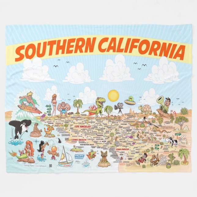 Södra Kalifornien Fleece Blanket (Framsidan (Horisontell))