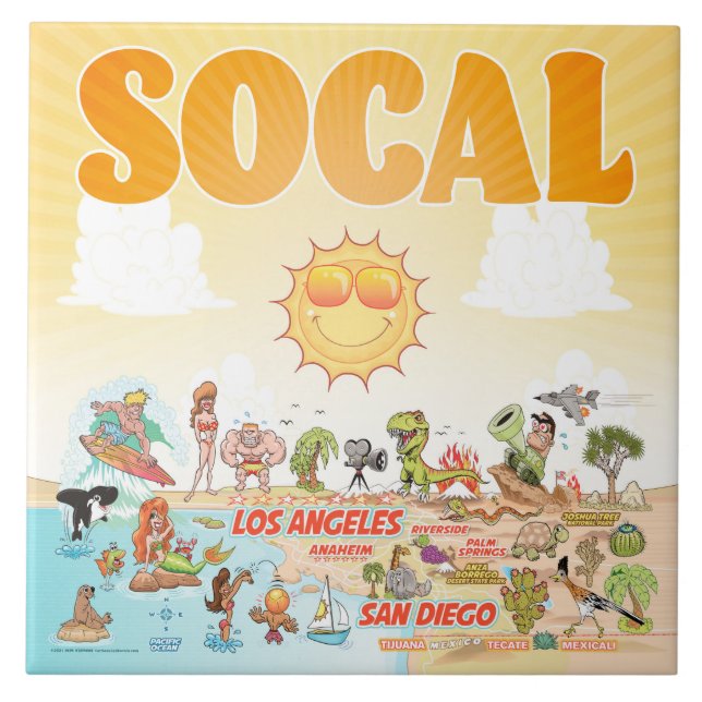 Södra Kalifornien Kakelplatta (Framsidan)