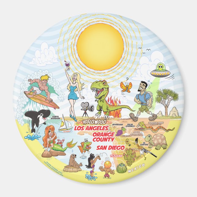 Södra Kalifornien Magnet (Framsidan)