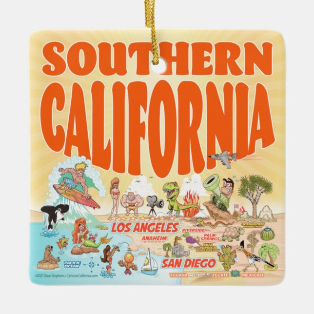 Södra Kalifornien-ornament Julgransprydnad Keramik (Framsida)