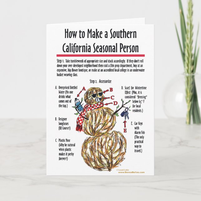 Södra Kalifornien Säsong personkort Helgkort (Framsida)