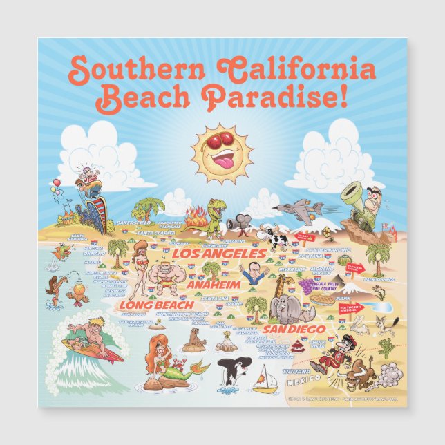 Södra Kalifornien Souvenir Magnet (Framsida)