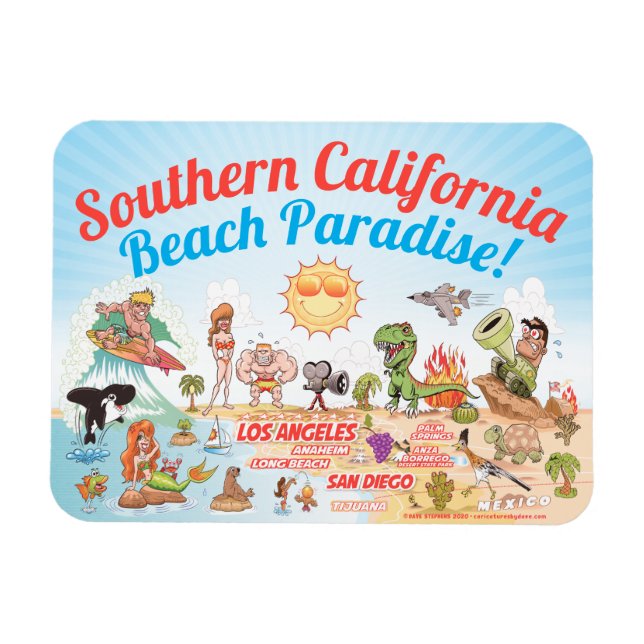 Södra Kalifornien Souvenir Magnet (Horisontell)