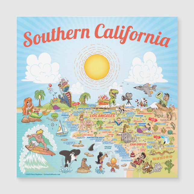 Södra Kalifornien Souvenir Magnet (Framsida)