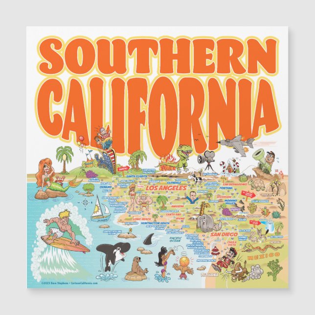 Södra Kalifornien Souvenir Magnet (Framsida)