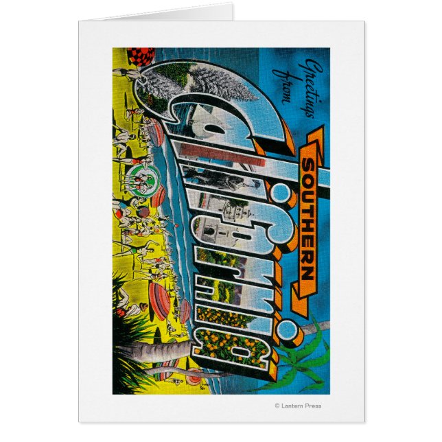 Södra Kalifornien - Stora Brev Scenes Hälsningskort (Framsidan)