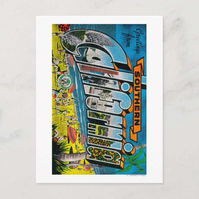 Södra Kalifornien - Stora Brev Scenes Vykort (Framsida)