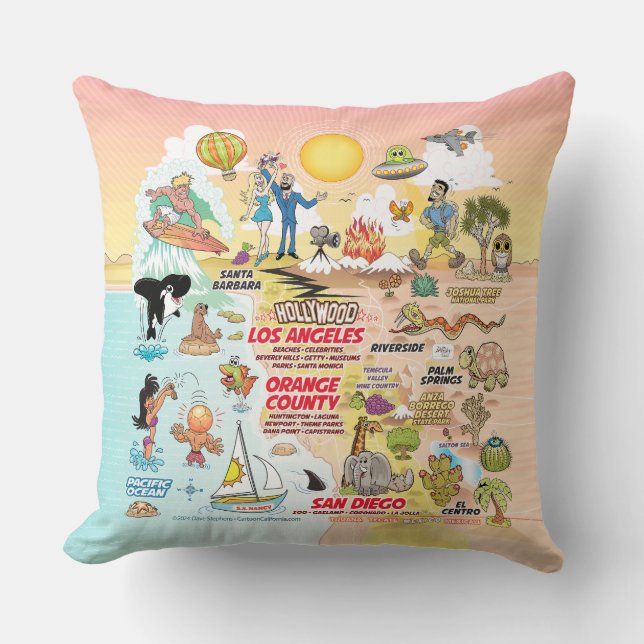 Södra Kalifornien Sunset Kudde (Framsida)