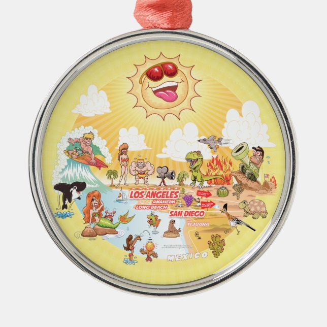 Södra Kalifornien Sunshine Ornament (Framsidan)