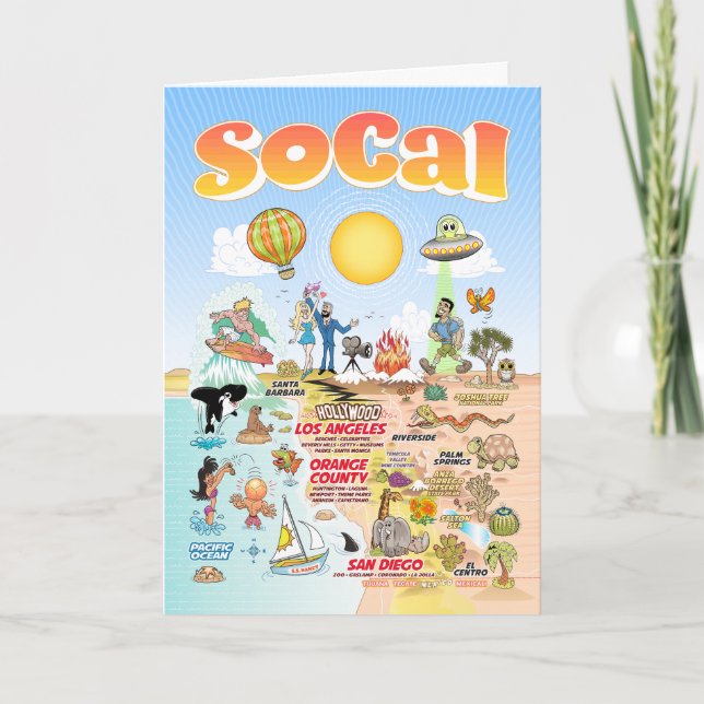 Södra Kalifornien tomt Kort (Framsida)