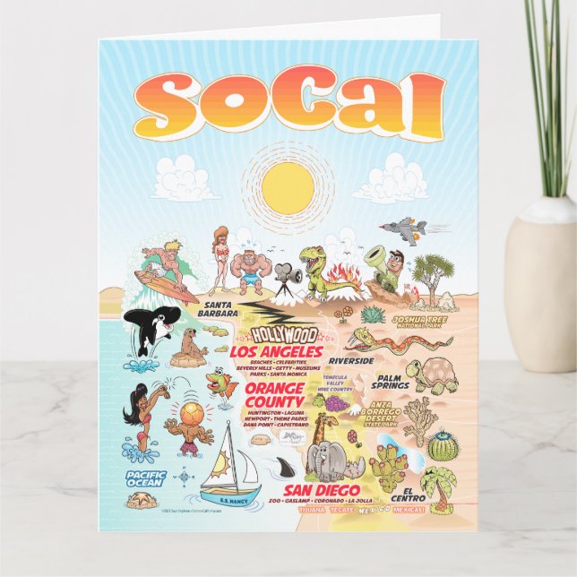 Södra Kaliforniens blankkort Kort (Framsida)