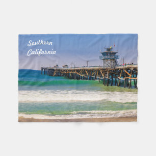 Södra Kaliforniens strand och pier i San Clemente Fleecefilt