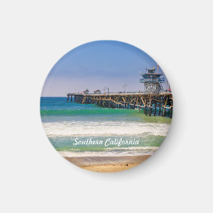 Södra Kaliforniens strand och pier i San Clemente Magnet