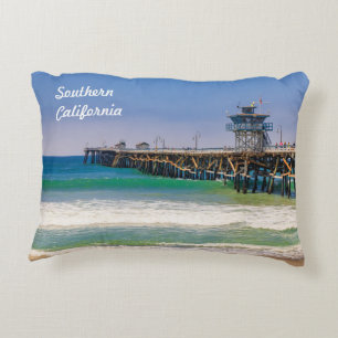 Södra Kaliforniens strand och pier i San Clemente Prydnadskudde