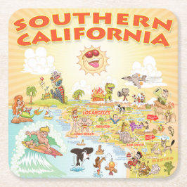 Södra Kaliforniens Tecknad Square Underlägg