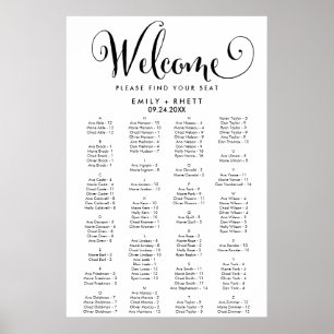 Södra kalligrafi - alfabetiskt sittningsschema poster