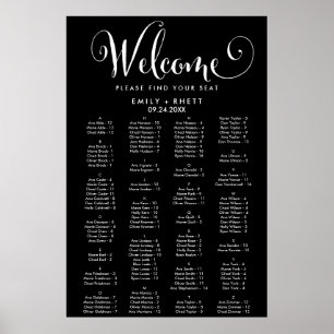 Södra kalligrafi, svart alfabetiskt säte poster