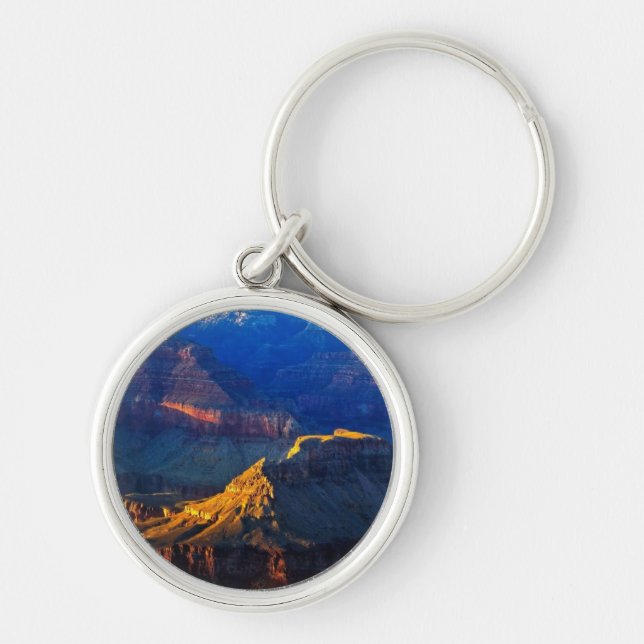 Södra kant för grand Canyon Rund Silverfärgad Nyckelring (Framsidan)