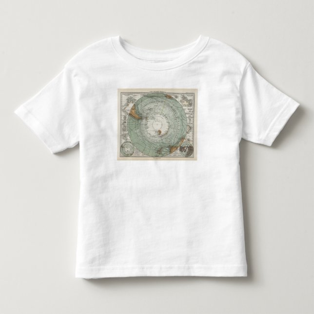 Södra karta för polar region tee shirt (Framsida)