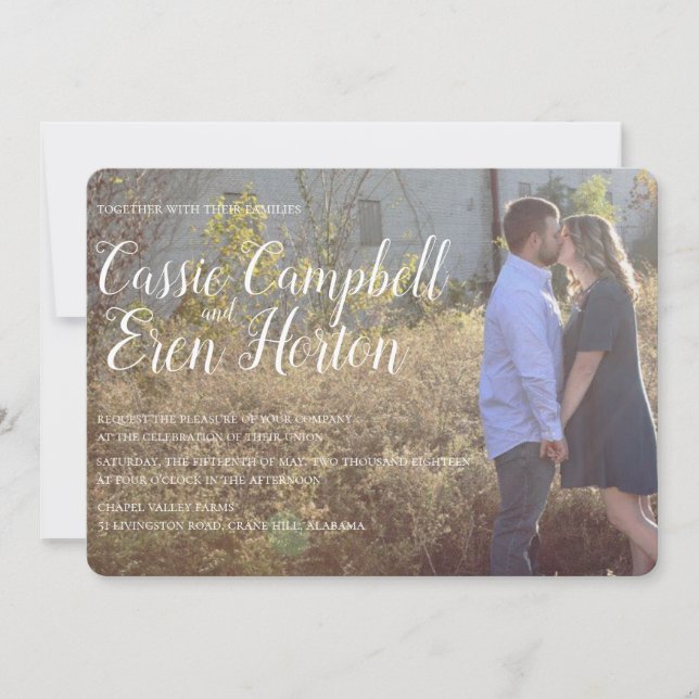 Södra klassiska bröllopsinbjudan inbjudningar (Framsida)