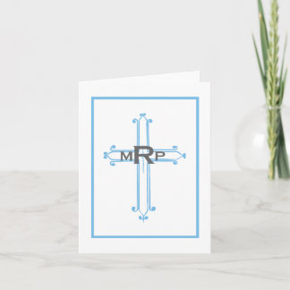 Södra Kor Christian Notecard & Inbjudan-Blue Kort