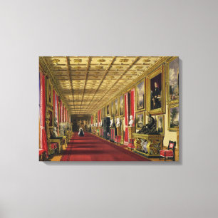 Södra korridor, Windsor slott, 1838 Canvastryck