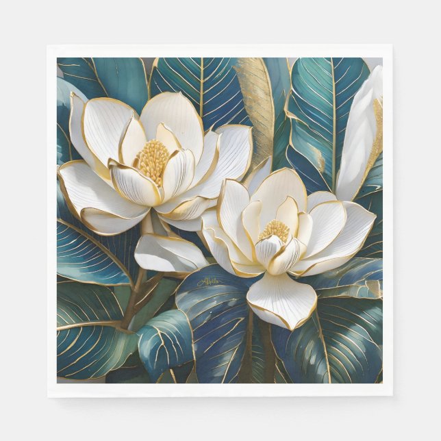 Södra Magnolia Art Pappersservett (Framsidan)